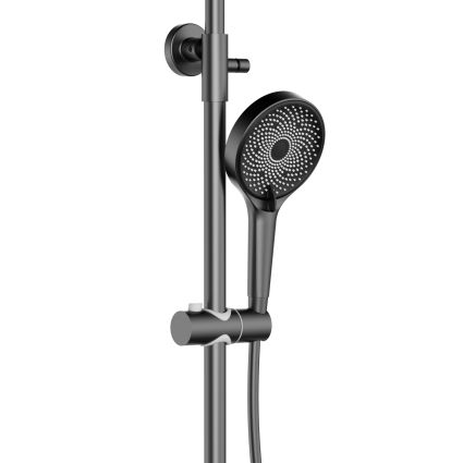 Душова система для душу Qtap Slavonice на два споживача QTSLA110GMB45913 Gunmetal Black PVD - 5