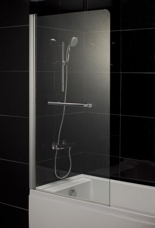 Штора на ванну 80*150, стекло прозрачное, левая - 3