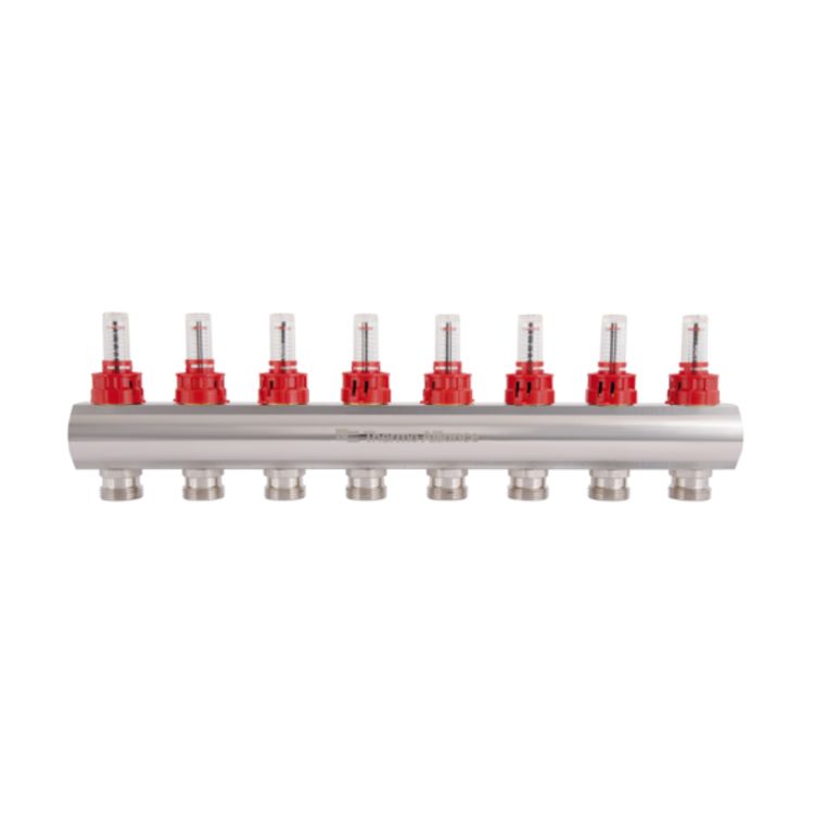 Колектор латунний з витратомірами та євроконусами Thermo Alliance Standart 1&amp;quot; на 8 виходів TAS235W8E - 5