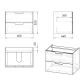 LIBRA комплект меблів 60см білий: тумба підвісна, 2 ящика + умивальник накладний арт 15-41-060 - 2