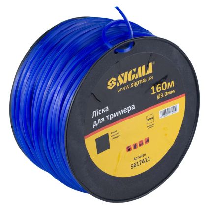 Леска для триммера квадрат Ø3.0мм 160м катушка Sigma (5617411) - 2