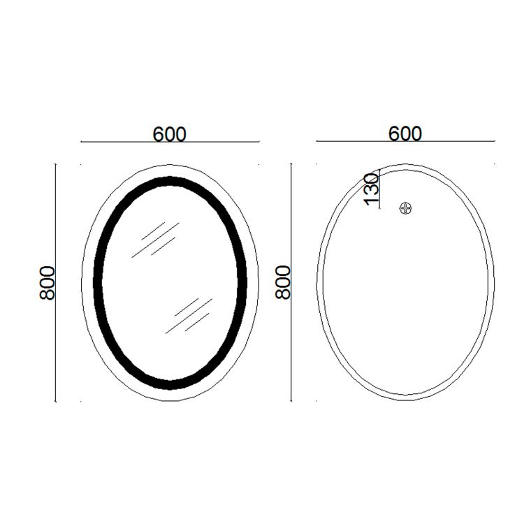 Зеркало Lidz Vida 800х600 с LED-подсветкой Touch, с антизапотеванием, с димером, рег. яркости LD78LF6080 - 2