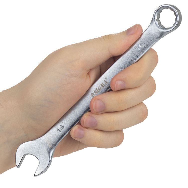 Ключ рожково-накидний 14мм CrV satine Sigma (6021141) - 7