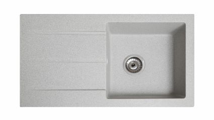 Мийка SOLID Quadro 780*435 сіра зі штучного каменю, з сіфоном - 1