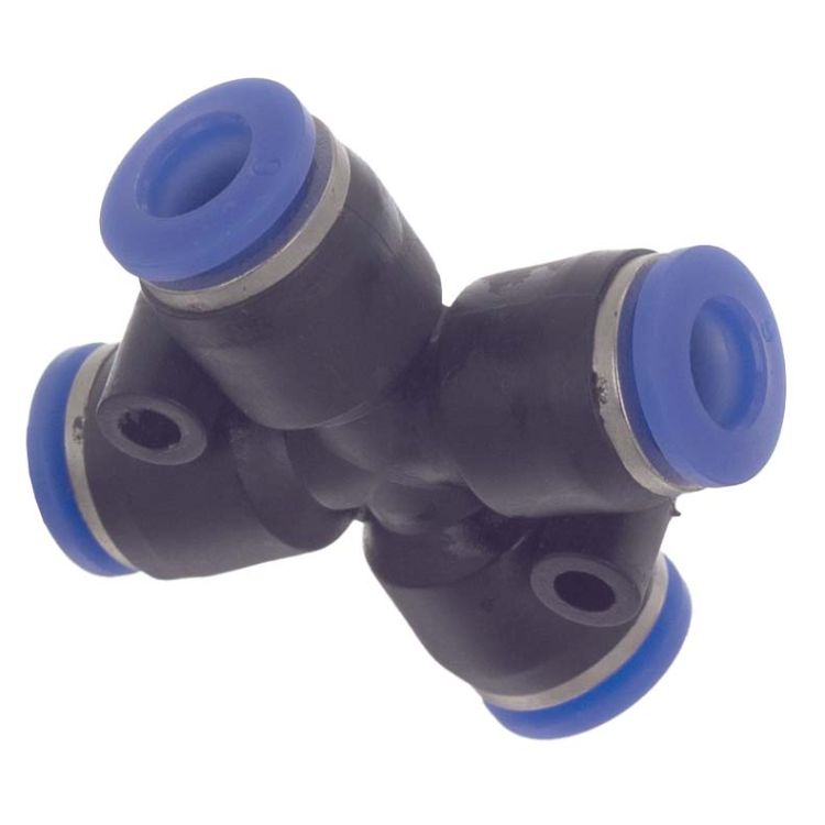 Соединение цанговое (Х-образное) Ø6*6*6*6мм Sigma (7026591) - 7