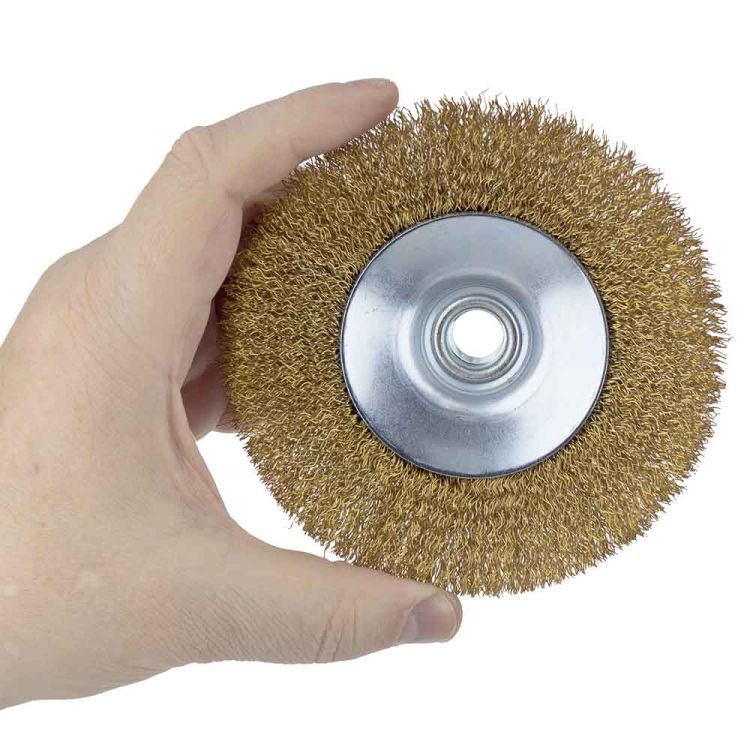 Щетка проволочная конусообразная Ø125мм М14×2мм (латунированная) Sigma (9016121) - 6