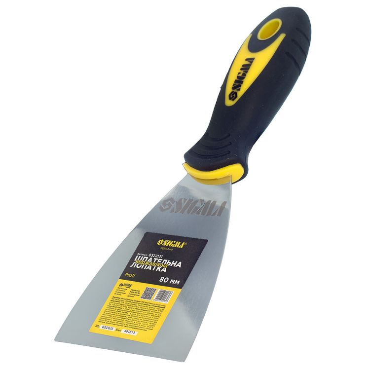 Шпательная лопатка нержавеющая Profi 80мм Sigma (8322131) - 5