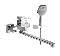 ROD смеситель для ванны однорычажный, переключатель ванна/душ встроен в корпус, L-излив, хром