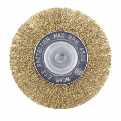 Щетка проволочная дискообразная Ø100мм хвостовик Ø6мм (латунированная) Sigma (9013101) - 3