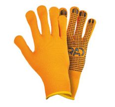 Перчатки трикотажные с точечным ПВХ покрытием утепленные р10 (оранжевые) КРАТНО 12 парам GRAD (9442375)