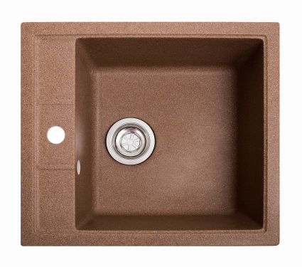 Мойка SOLID Brizz 460*515 терракот из искусственного камня, с сіфоном - 1