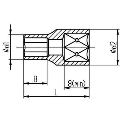Насадка шестигранна коротка 1/4&amp;quot; 6мм CrV ULTRA (6060062) - 2