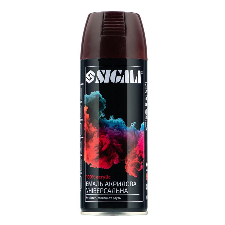 Эмаль аэрозольная акриловая 400мл RAL 3005 (темно-вишневый глянец) SIGMA (2736941) - 1