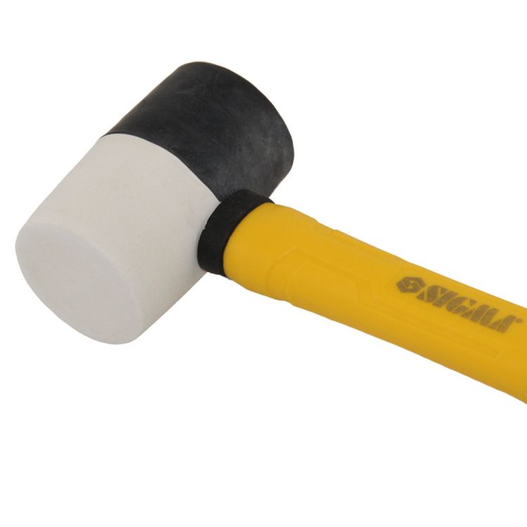 Киянка резиновая чёрно-белая 225г фиберглассовая рукоятка SIGMA (4317221) - 3