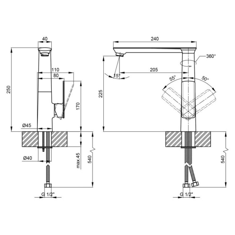 Смеситель для раковины Qtap Lodenice 9031102FC - 2