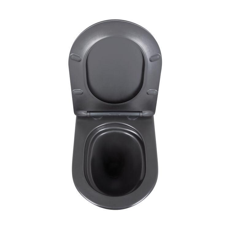 Унітаз підвісний Qtap Robin New Ultra Quiet безобідковий з сидінням Soft-close MATT BLACK QT13332381АSMB - 5