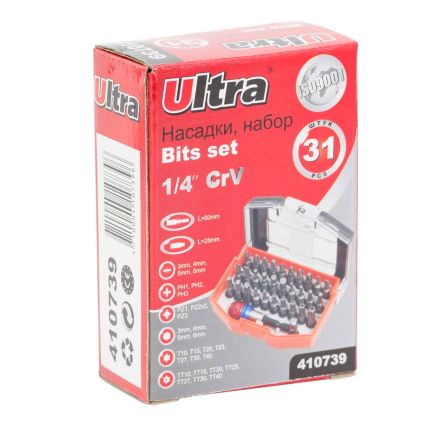 Набор бит + адаптер 30шт S2 (пласт кейс) ULTRA (4013602) - 4