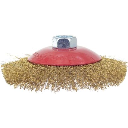 Щетка проволочная конусообразная Ø125мм М14×2мм (латунированная) Sigma (9016121) - 2