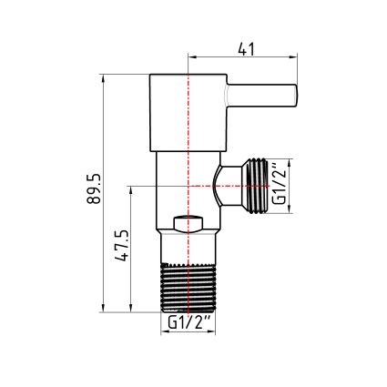 Кран кутовий Thermo Alliance Standart (палочка) 1/2&amp;quot;ЗЗ, нерж, хром, керам. буксу TAS349W1515 - 2