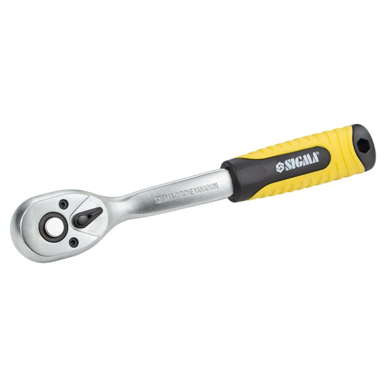 Ключ-трещотка с изогнутой ручкой 3/8&amp;quot; 200мм 72T CrV Sigma (6050081) - 3