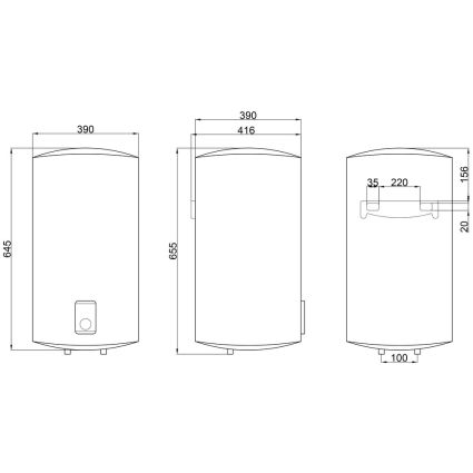 Водонагреватель Thermo Alliance 50 л, сухой ТЭН 2х(0,8+1,2) кВт (D50V20J2(D)K) - 2