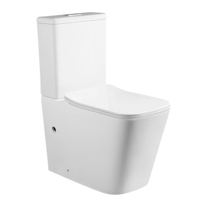 Унітаз підлоговий Qtap Stenava Rimless безобідковий з сидінням Soft-close WHITE QT27228303W - 1