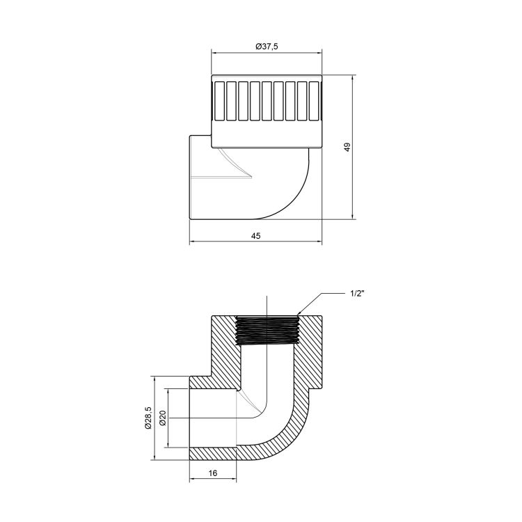 Куточок PPR Thermo Alliance 20х1/2&amp;quot; ВР - 2