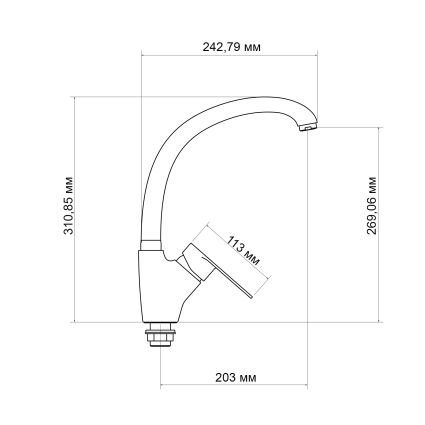 Змішувач для кухні Lidz Tani 007F (k40) LDTAN007FCRM44970 Chrome - 2