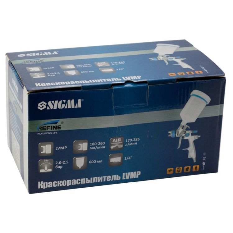 Фарборозпилювач LVMP Ø0.8мм 30-115л/хв 1.5 бар/б 100мл (пласт) Refine (6814191) - 8