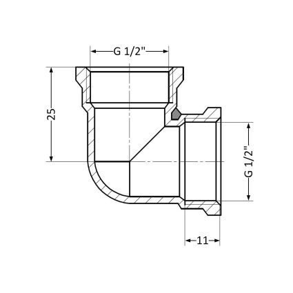 SD кут 1/2 &amp;quot;В х 1/2&amp;quot; В (жовт.) SD41815 - 2
