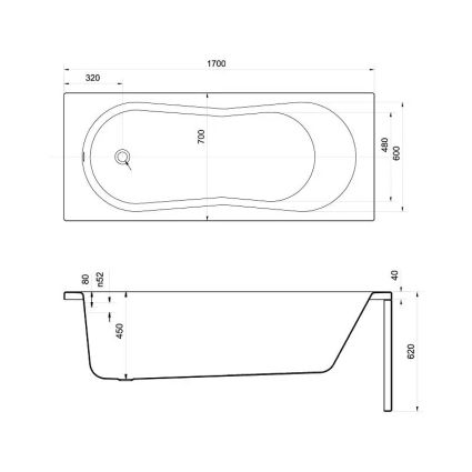Ванна акрилова Cersanit Nike 170x70 з ніжками (тип 1) - 4