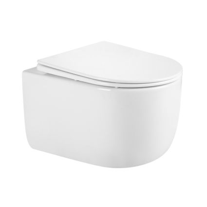 Унитаз подвесной Taurus Ultra Quiet QT2433084EUQW, гор.вып., сиденья Slim Duroplast White Q-tap - 1