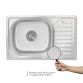 Кухонна мийка Brinex 6642 0,8 мм Satin (BRIN6642SAT08) - 3