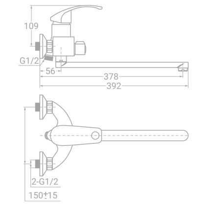Смеситель SL Ø40 для ванной TAU (SL-2C243C) - 3