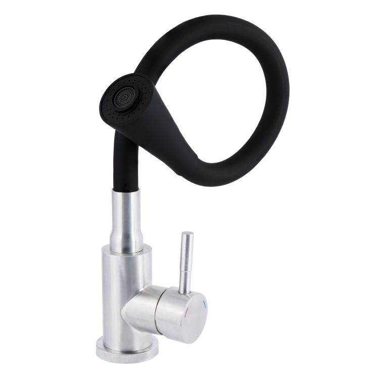 Змішувач для кухні Lidz Aria 015F31 з гнучким виливом (k35) LDARI015F31BNK31872 Black / Nickel - 3