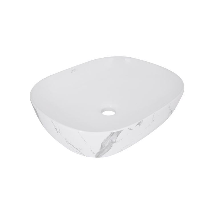 Раковина накладна Qtap Aquarius 470x380x120 мм, Marble, прямокутна, з донним клапаном QTAQA188MR49782 - 1