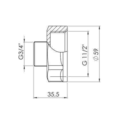 Перехід SD Forte 1&amp;quot; 1/2х3/4&amp;quot; ВН - 2