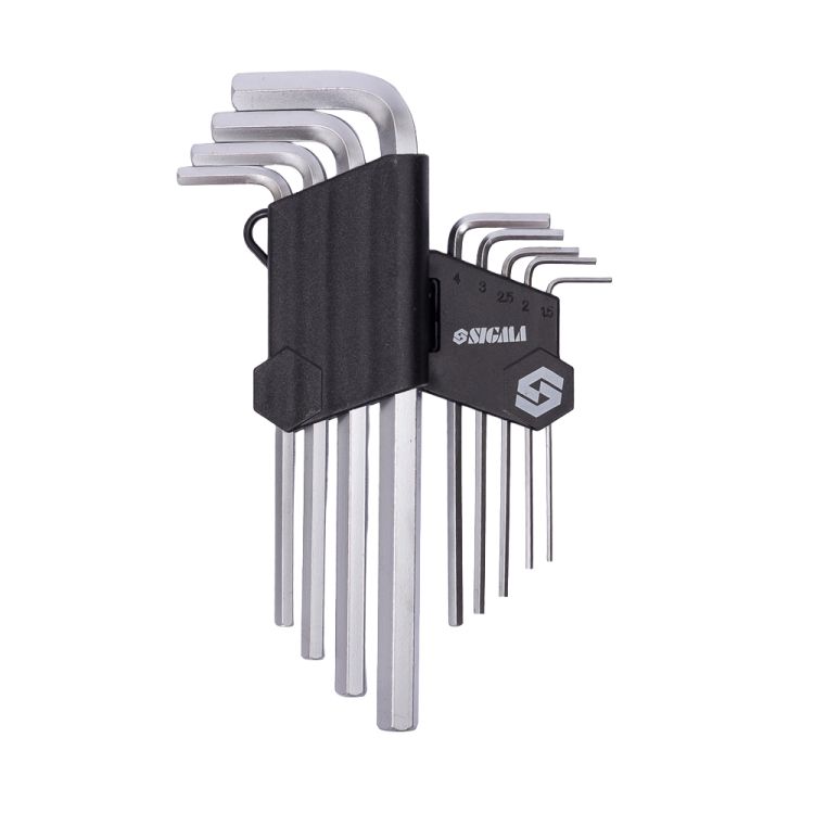 Ключі шестигранні 9шт 1,5-10мм CrV (середні) Sigma (4022021) - 4