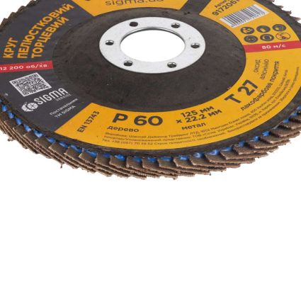 Круг лепестковый торцевой Ø125мм зерно 60 Sigma (9172061) - 5