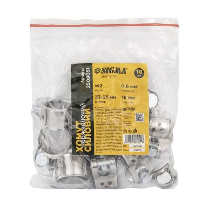 Хомут силовой нержавеющий 18мм Ø23-25мм SIGMA (2508051) - 5