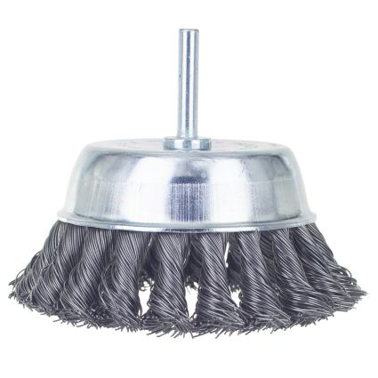 Щітка дротяна чашевидних Ø100мм хвостовик О6мм (сталевий витий) Sigma (9028101) - 1