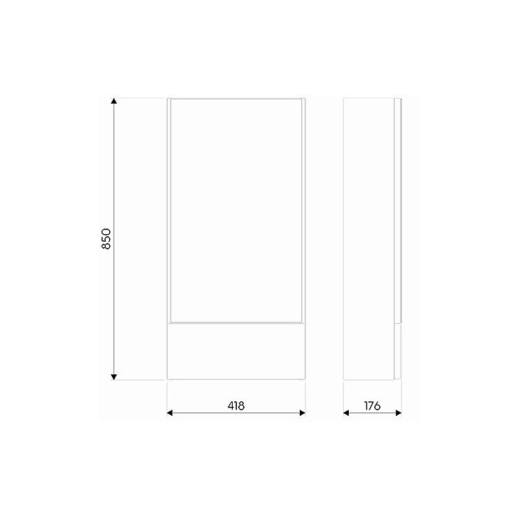 NOVA PRO шафка 49,3*85*17,6 см, з дзеркалом, білий глянець (пол) - 2