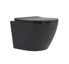 Унітаз підвісний Qtap Robin Ultra Quiet 520×365×340 мм, Anthracite, з сидінням Slim Duroplast / Soft-close / Quick Release QTROB26AN48995