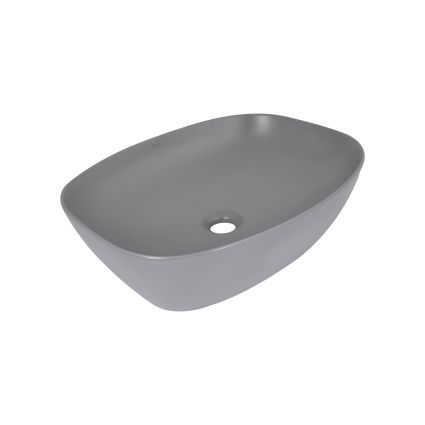 Раковина накладна Qtap Cardinal 500х380х140 мм, Stone grey, прямокутна, з донним клапаном QTCAR188SG49824 - 1