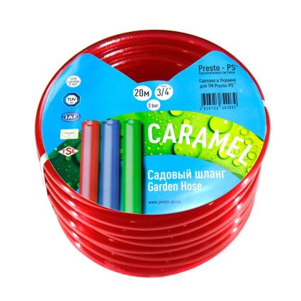 Шланг поливальний Presto-PS силікон садовий Caramel (червоний) діаметр 3/4 дюйма, довжина 30 м (SE-3/4 30) - 1