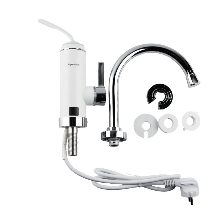 Кран-водонагрівач проточний HZ 3.0 кВт 0,4-5бар для кухні гусак вухо на гайці (C) AQUATICA (HZ-6B143C) - 7