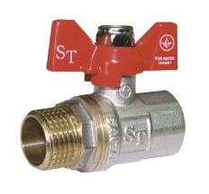 Кран шаровый SANTAN 1/2" Standard бабочка наружная/внутренняя