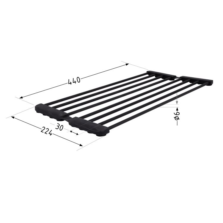 Сушарка на кухонну мийку з присоскою Lidz Acsis LA09 Black, кругла основа, для посуду 440х234 мм LDACSLA09BLM49777 - 2