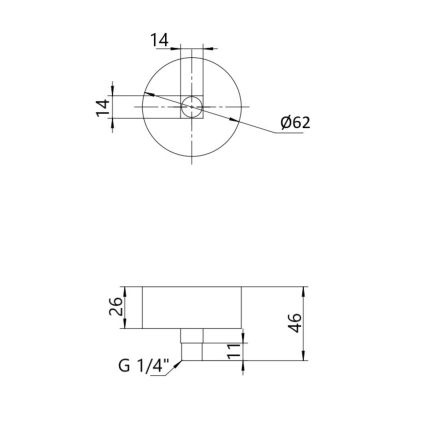 Манометр гліцериновий Forte d63 мм, 1/4&amp;quot;З із нижнім підключенням (латун.) 0-16 бар TAF170G16B Thermo Alliancе - 2