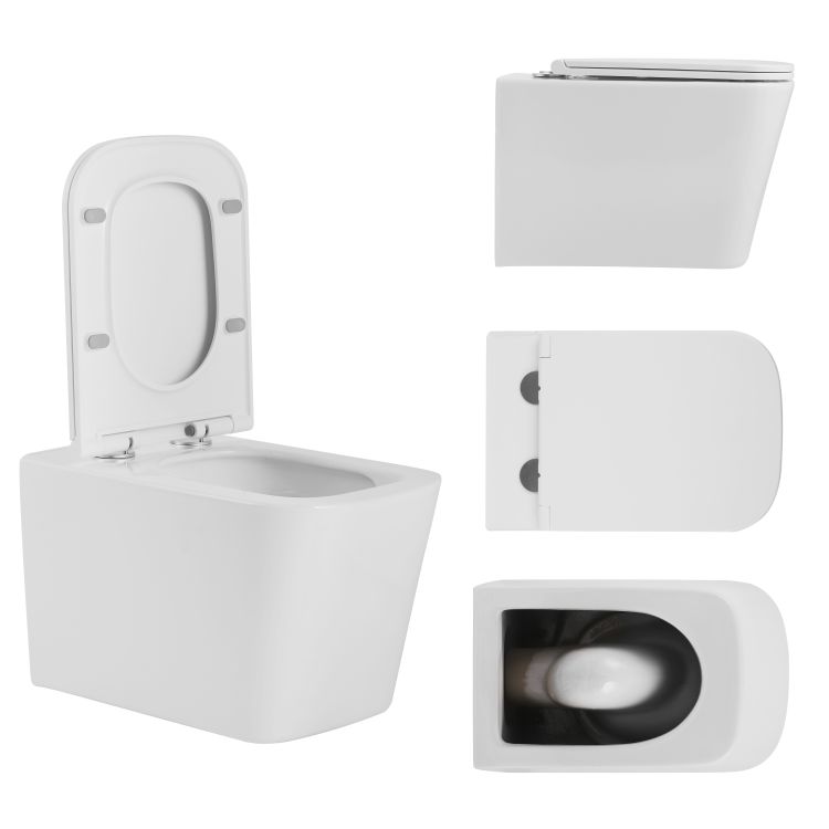 Унитаз подвесной Qtap Tern Ultra Quiet безобедочный с сиденьем Soft-close WHITE QT17332303AW - 4